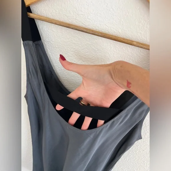 THEORY irea tank / NWT slate grey and black tank top / size L - Picture 5 of 6